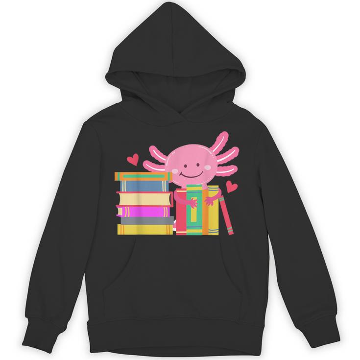 Axolotl Book Reading Librarian English Teacher For Men Women Kids Unisex Hoodie