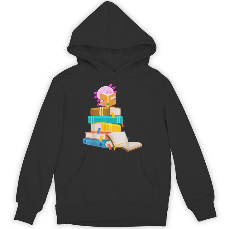 Axolotl Reading Book Bookworm Book Lover Girls Boys Unisex Hoodie
