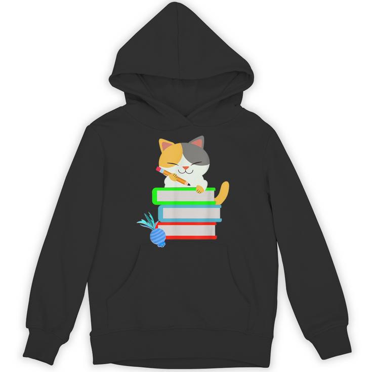 Back To School Kawaii Cat School Books Homework For Men Women Kids Unisex Hoodie