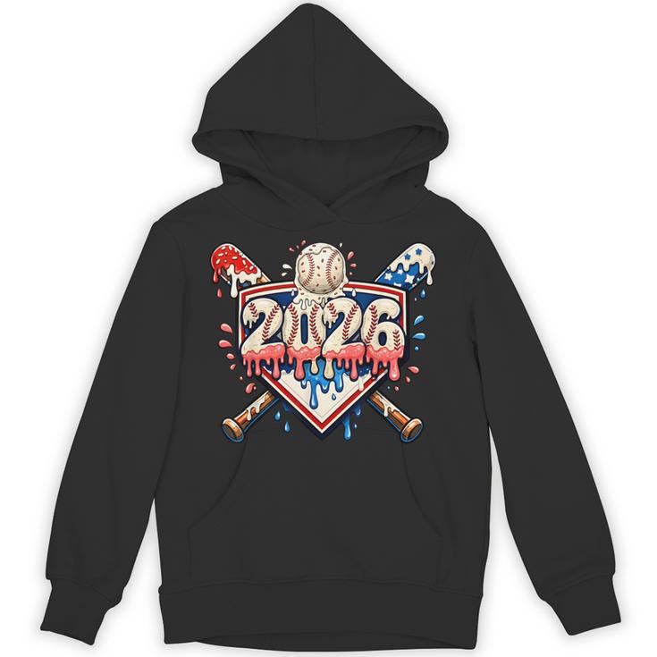 Baseball 2026 Ice Cream Drip Bats For Boys Birthday Graphic Unisex Hoodie