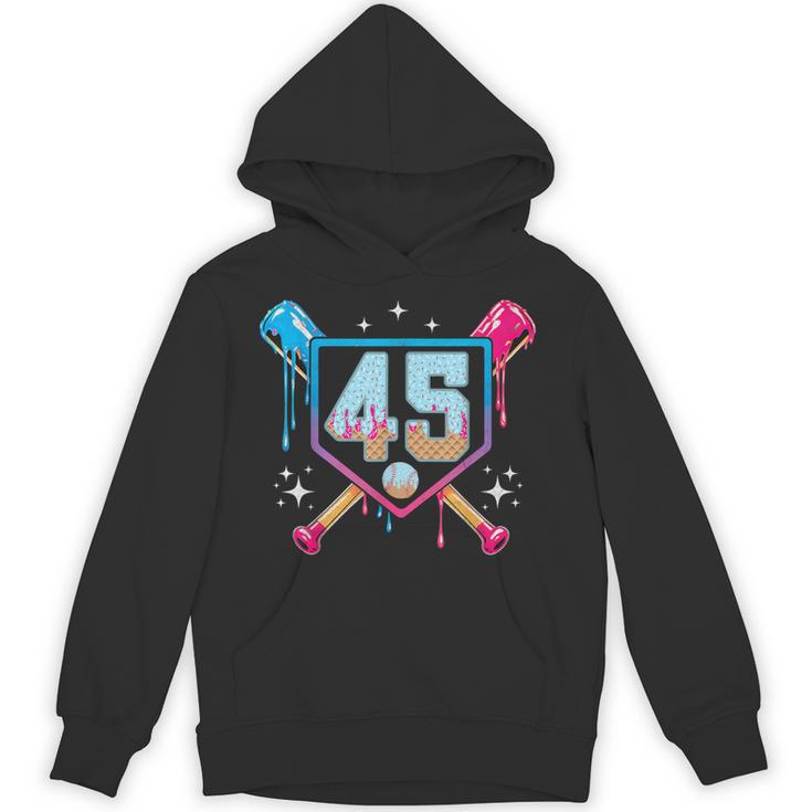 Baseball 45 Year Old Ice Cream Drip 45th Birthday Number 45 Unisex Hoodie