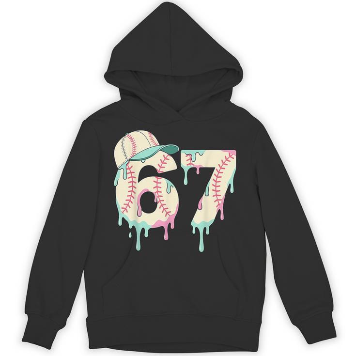 Baseball 67 Drip Six Seven Baseball Dripping Boys Kids Unisex Hoodie