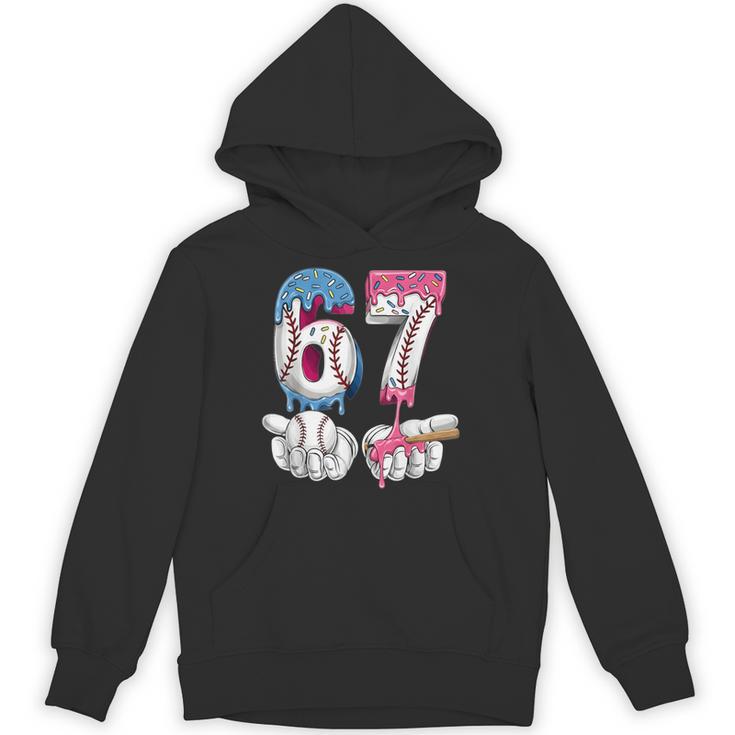 Baseball 67 Ice Cream Drip Six Seven Boys Girls Meme Unisex Hoodie