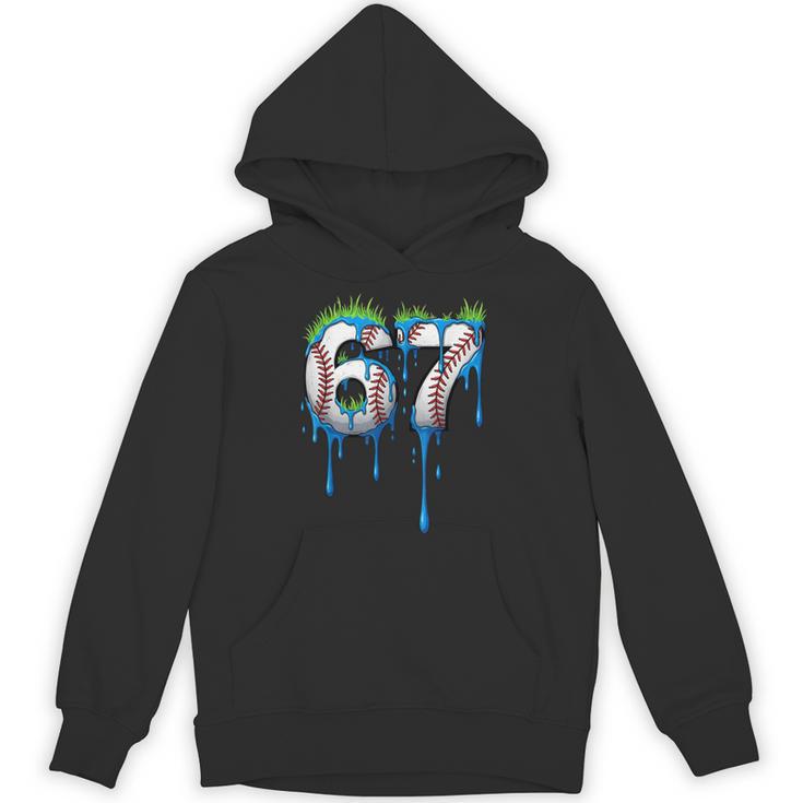 Baseball 67 Six Seven Gen Alpha Meme Blue Drip Boys Unisex Hoodie