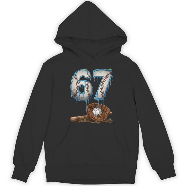 Baseball 67 Six Seven Meme 6-7 Drip Baseball Boys Men Unisex Hoodie