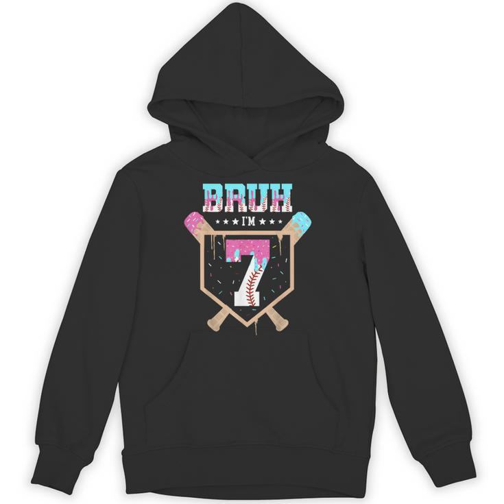 Baseball 7 Year Old Ice Cream Drip 7th Birthday Boys Player Unisex Hoodie