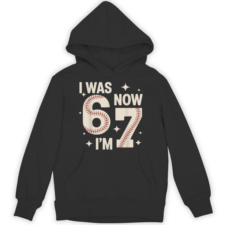 Baseball 7th Birthday 6 7 Years Old I Was 6 Now I'm 7 Unisex Hoodie
