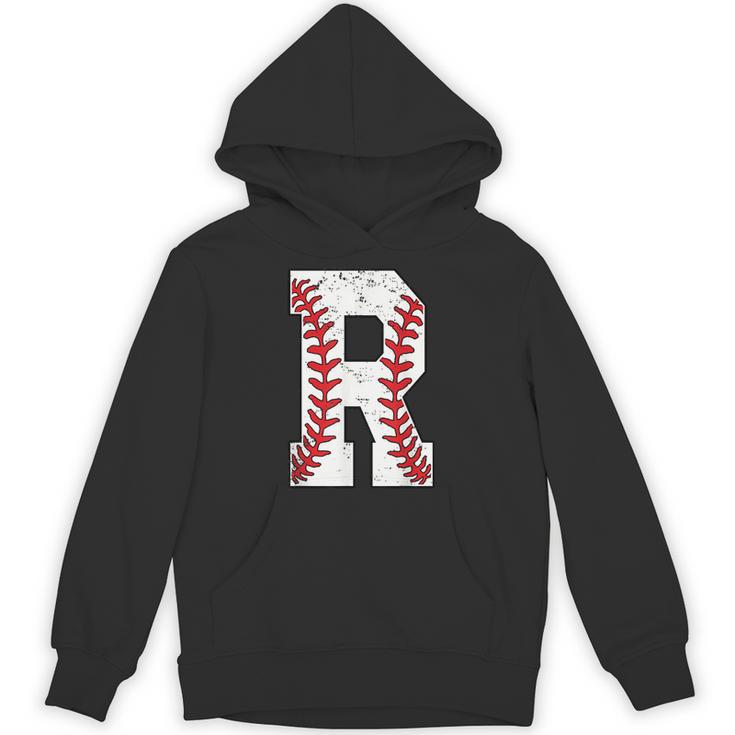 Baseball Alphabet Monogram Initial Letter R Unisex Hoodie