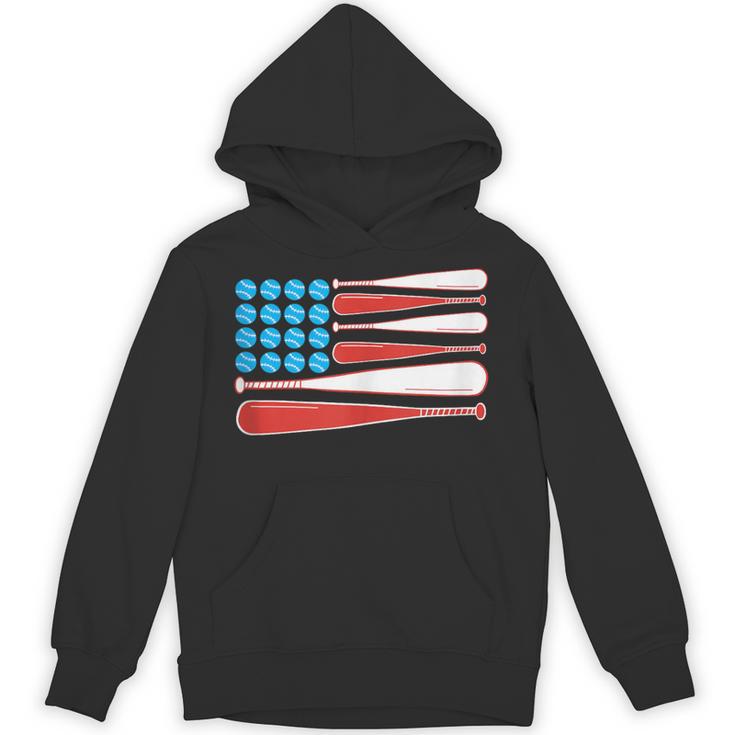Baseball American Flag Patriotic USA Pride Unisex Hoodie