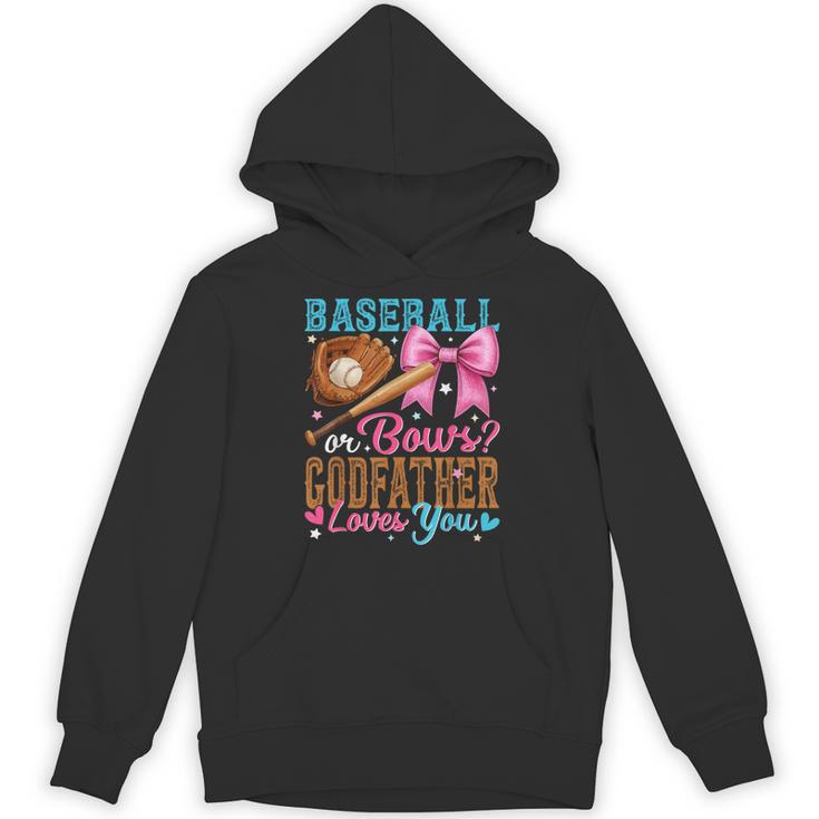 Baseball Or Bows Godfather Loves You Gender Reveal Unisex Hoodie