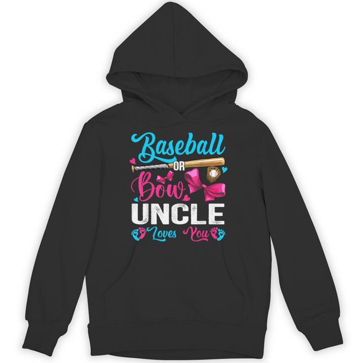 Baseball Or Bows Uncle Loves You Gender Reveal Unisex Hoodie