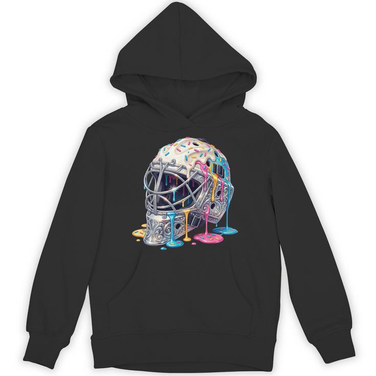 Baseball Catcher Mask Ice Cream Dripping Baseball Boys Unisex Hoodie