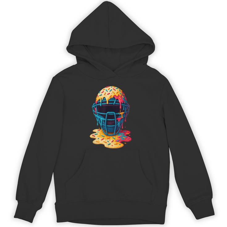 Baseball Catcher Mask Ice Cream Dripping Baseball Fan Boys Unisex Hoodie