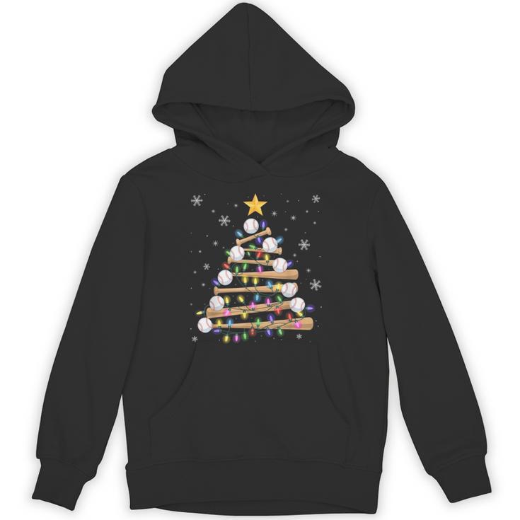 Baseball Christmas Tree Light Xmas Baseball Boys Kids Unisex Hoodie