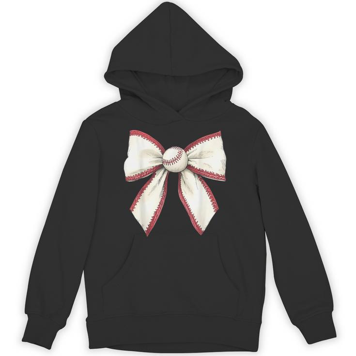 Baseball Coquette Bow Cute Baseball Game Unisex Hoodie