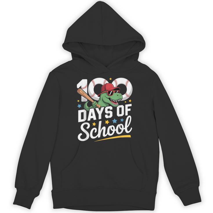Baseball Dinosaur 100 Days Of School Kids Theme Unisex Hoodie