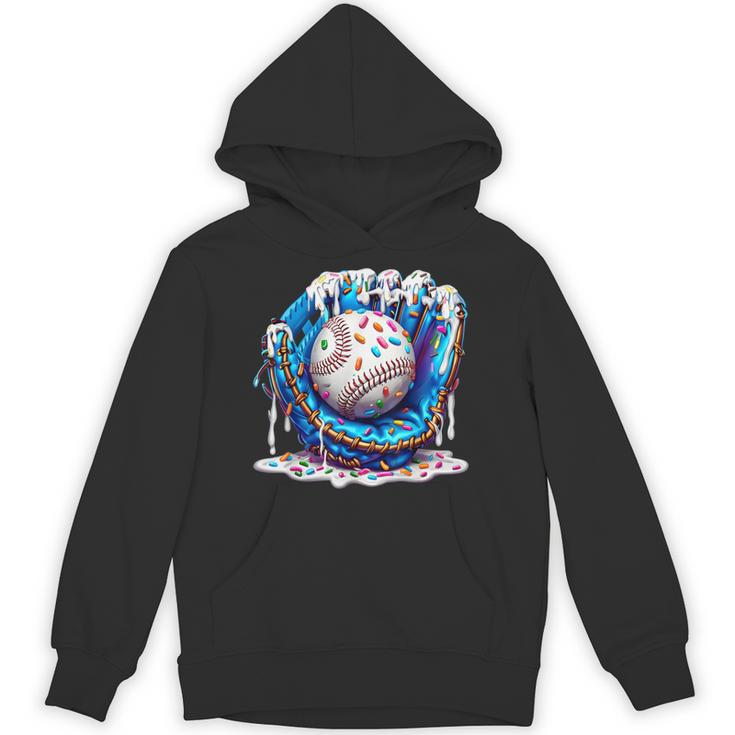 Baseball Drip For Boys Ice Cream Drip Youth Baseball Boys Unisex Hoodie
