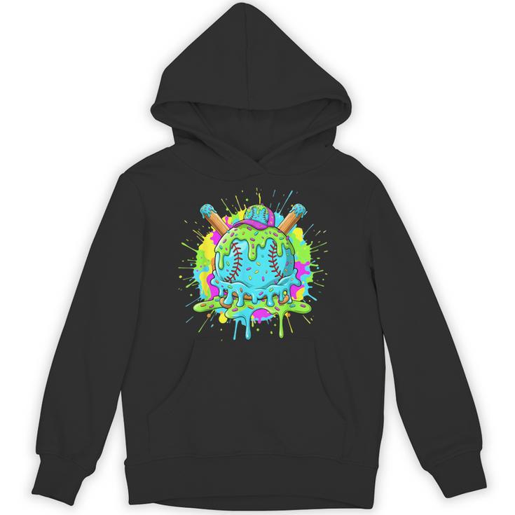 Baseball Drip For Boys Ice Cream Drip Youth Boys Baseball Unisex Hoodie