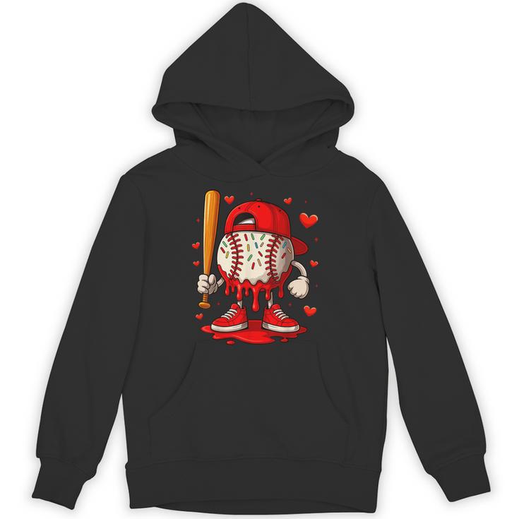 Baseball Drip Ice Cream Apparel Boys Kids Valentines Day Unisex Hoodie