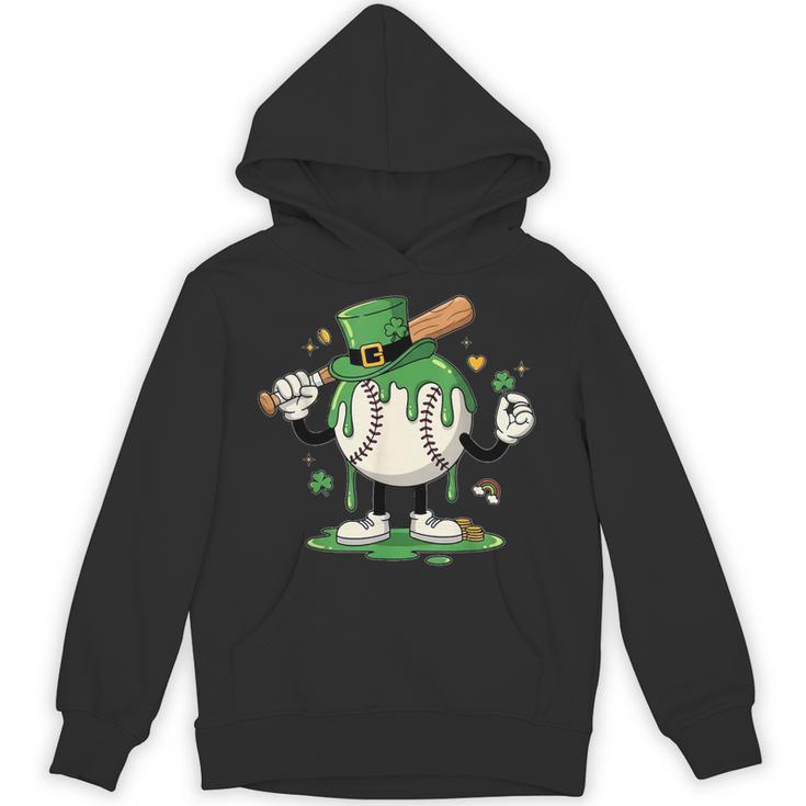 Baseball Drip Ice Cream Boys Kids Shamrock St Patricks Day Unisex Hoodie
