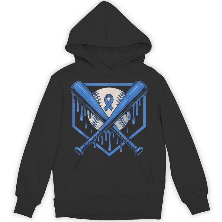 Baseball Drip Ice Cream Diabetes Awareness Ribbon Boys Girls Unisex Hoodie