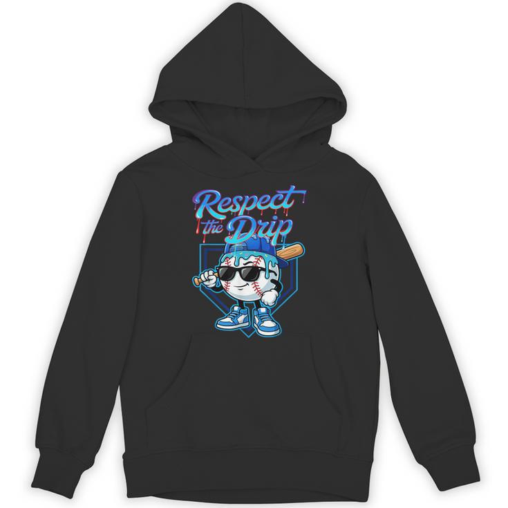 Baseball Drip Ice Cream Respect The Drip Home Plate Boy Kids Unisex Hoodie