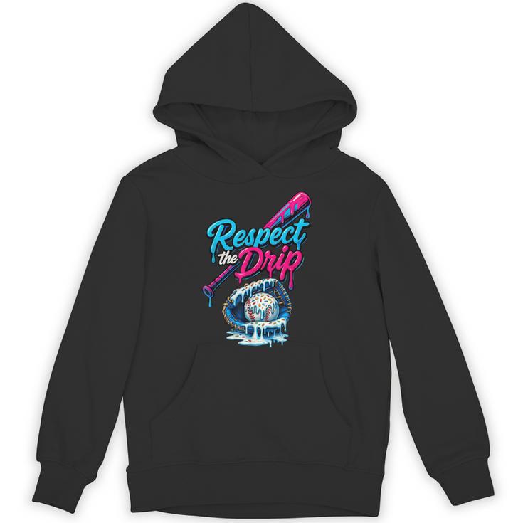 Baseball Drip Ice Cream Sprinkles Youth Boys Baseball Glove Unisex Hoodie