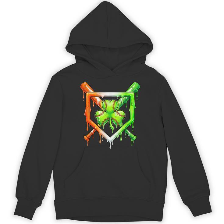 Baseball Drip Ice Cream St Patricks Day Shamrock Unisex Hoodie