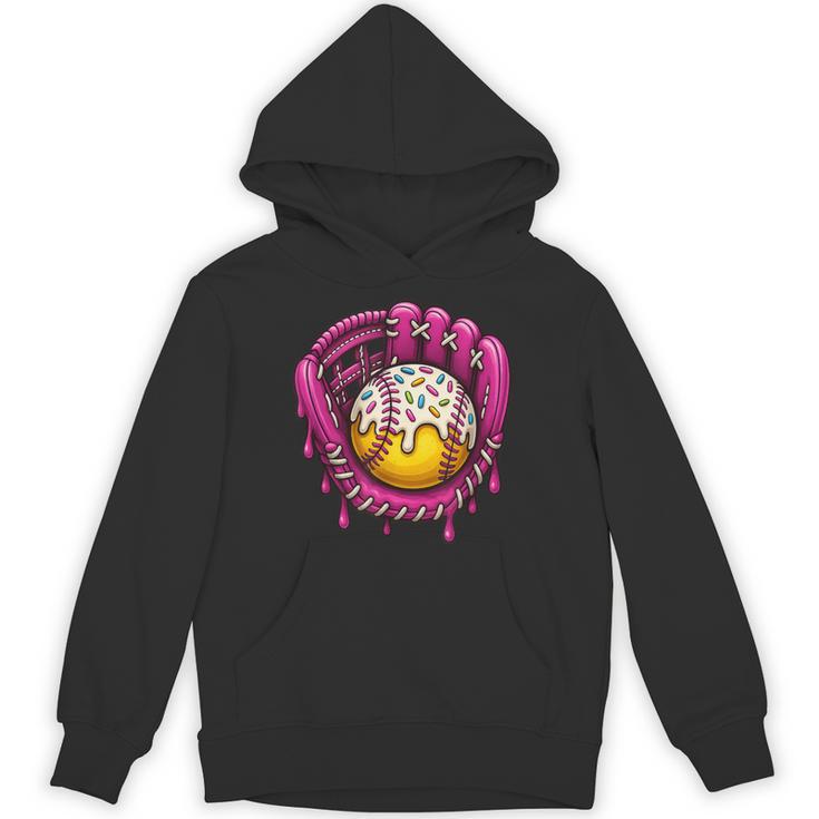 Baseball Drip Pink Glove Respect The Drip Youth Boys Girls Unisex Hoodie