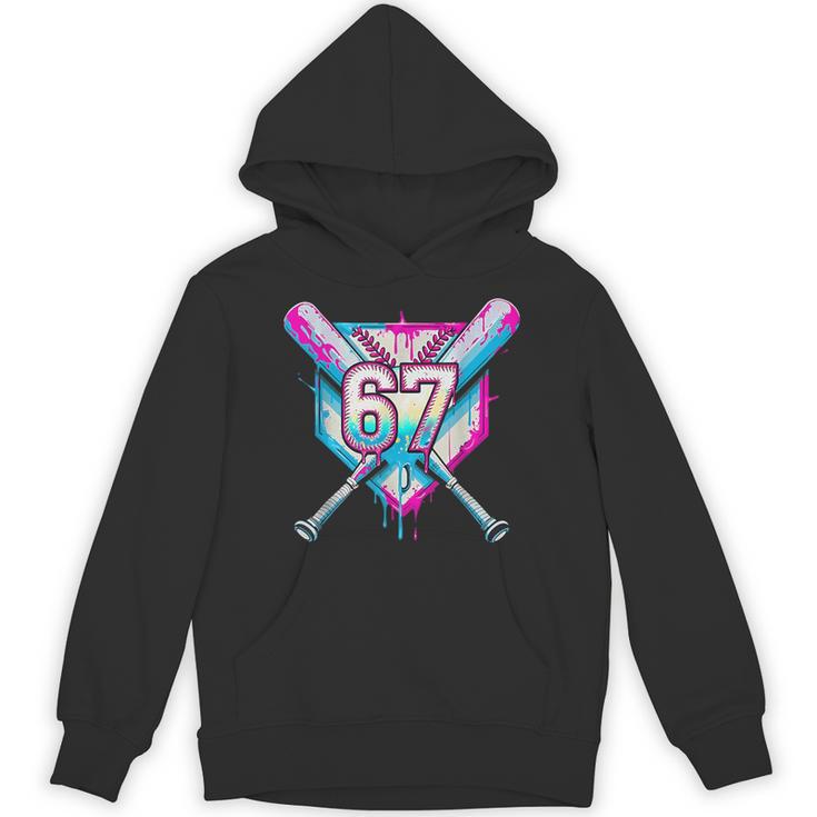 Baseball Dripping 67 Home Plate Six Seven Boy Kids Sports Unisex Hoodie