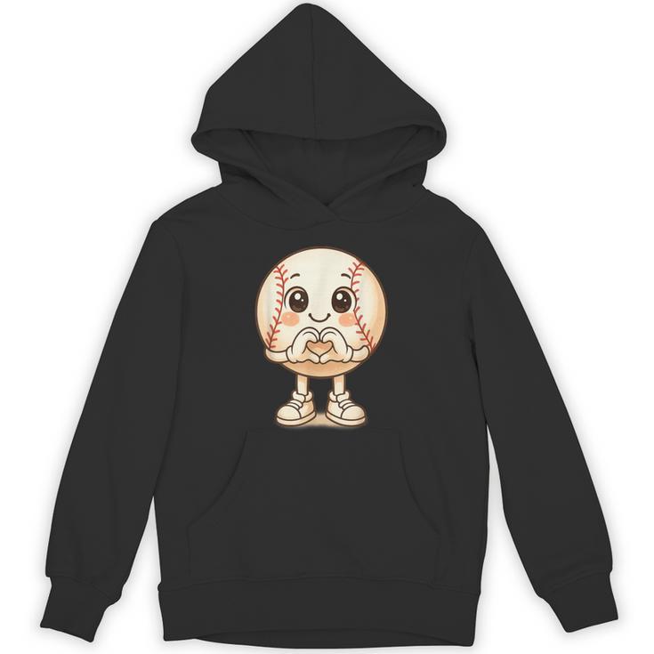 Baseball With Heart Hands Love Cute Baseball Unisex Hoodie
