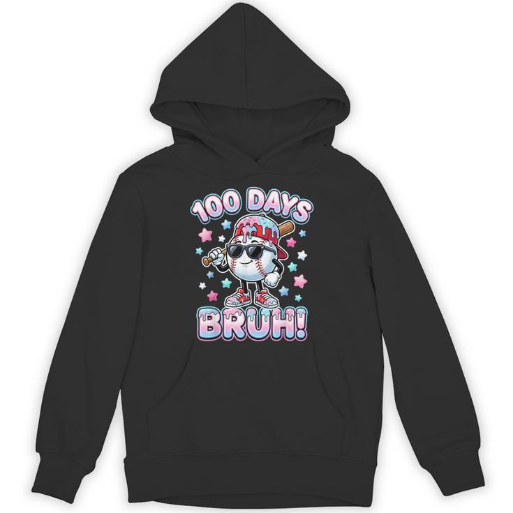 Baseball Ice Cram Drip 100 Days Of School 100th Boys Youth Unisex Hoodie