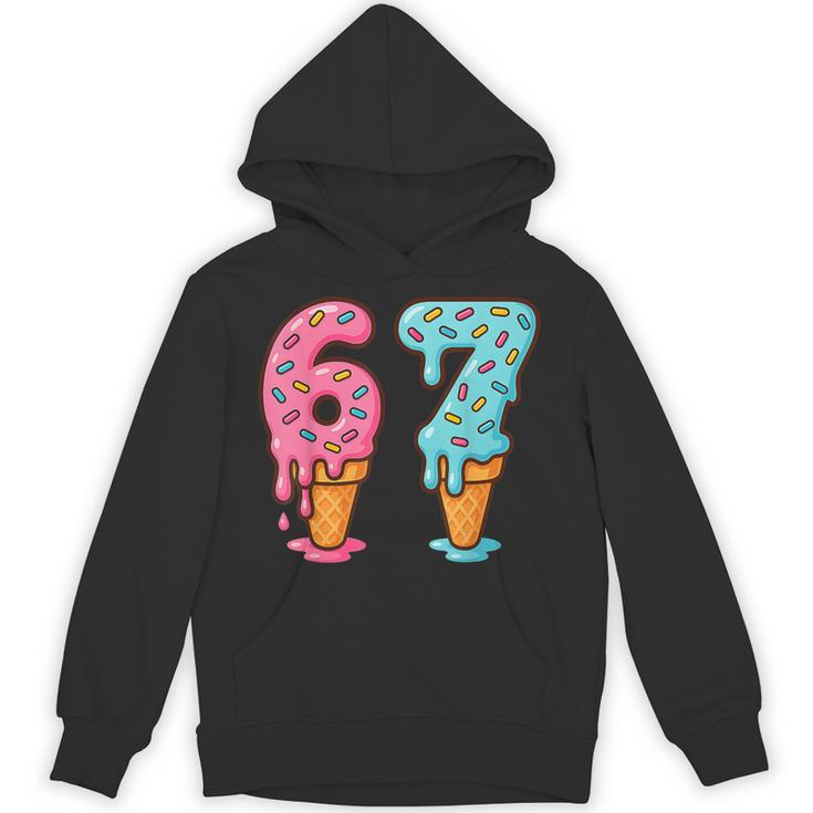 Baseball Ice Cream Drip 6 7 Kids 67 Birthday Unisex Hoodie