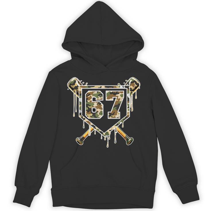 Baseball Ice Cream Drip 67 Camo Six Seven Meme Unisex Hoodie