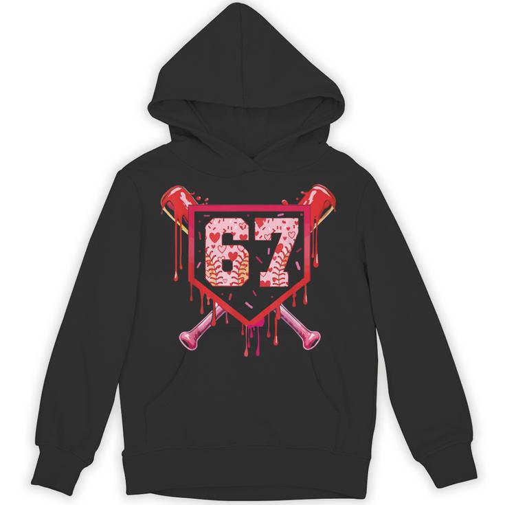 Baseball Ice Cream Drip Number 67 Meme Valentine Couple Love Unisex Hoodie