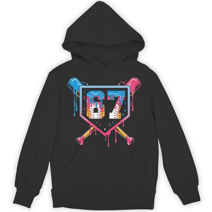 Baseball Ice Cream Drip Number 67 Player 67th Birthday 6 7 Unisex Hoodie Baseball Ice Cream Drip Number 67 Player 67th Birthday 6 7 Unisex Hoodie