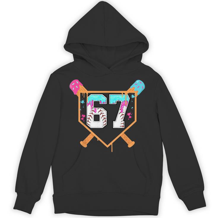 Baseball Ice Cream Drip Number 67 Player Six Seven Meme 6 7 Unisex Hoodie