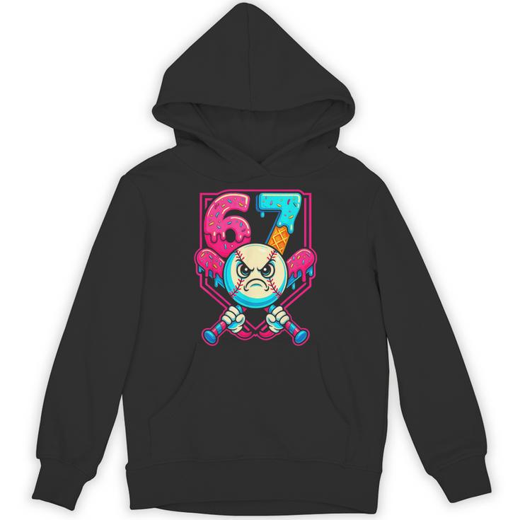 Baseball Ice Cream Drip Number 67 Six Seven Meme 67 Unisex Hoodie