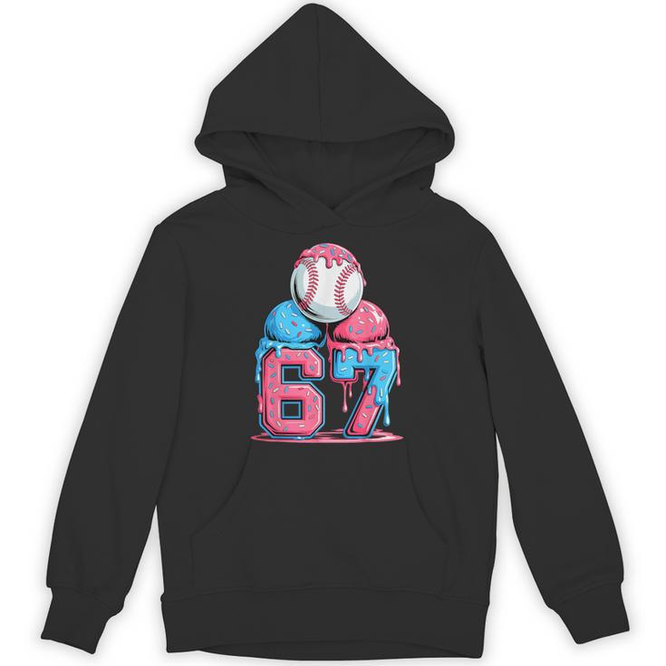 Baseball Ice Cream Drip Six Seven Gen Alpha Meme 67 Unisex Hoodie
