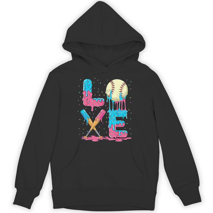 Baseball Love Drip Ice Cream Colorful Baseball Unisex Hoodie