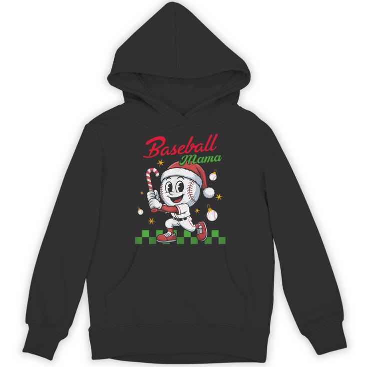 Baseball Mama Christmas Santa Hat Xmas Softball Mom Unisex Hoodie
