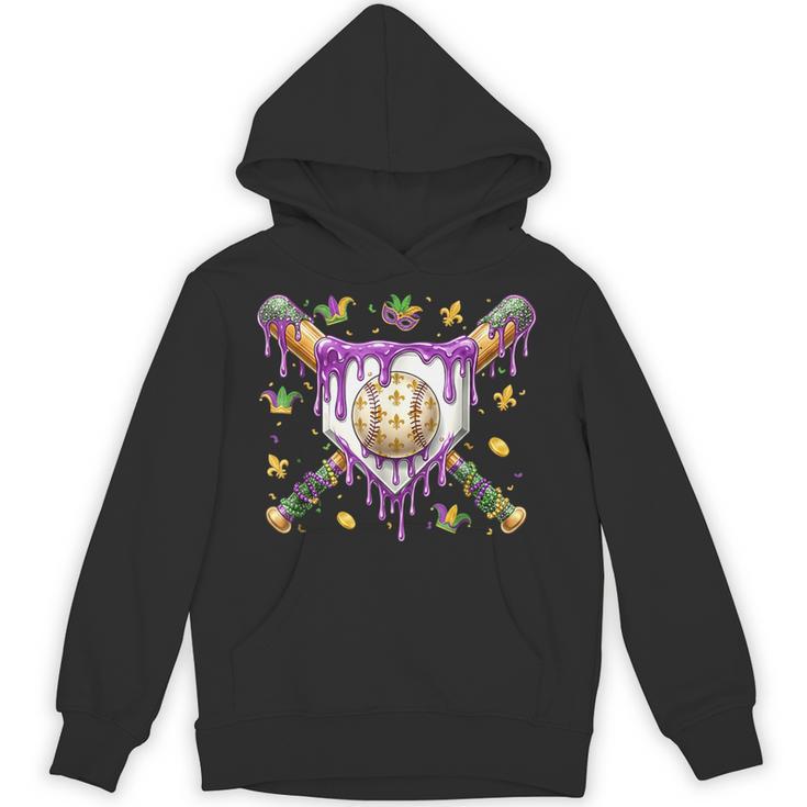 Baseball Mardi Gras Carnival Party Mask Ice Cream Drip Boys Unisex Hoodie