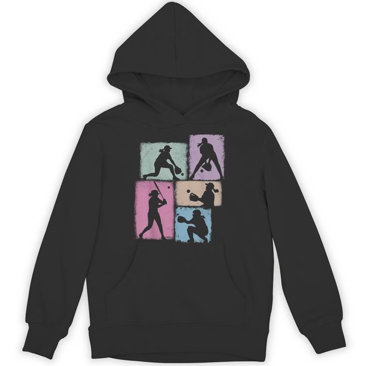 Baseball Player Collage Women Kids Coach Youth Girl Unisex Hoodie