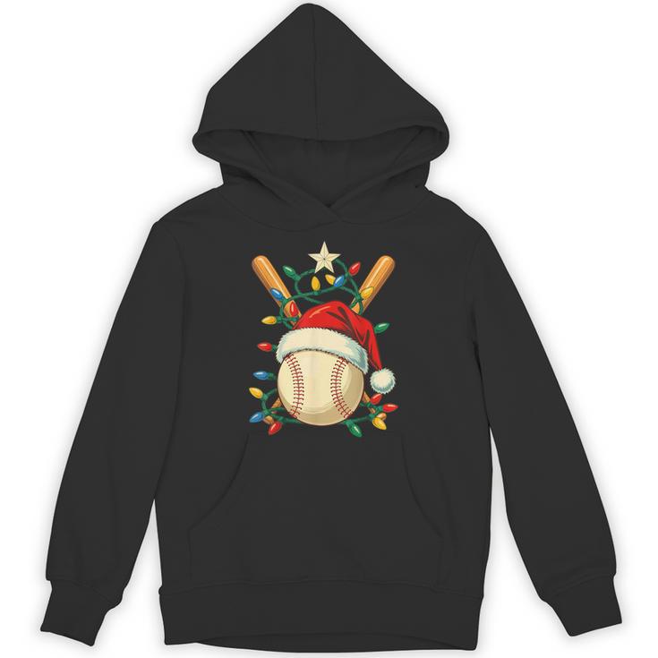 Baseball Santa Christmas Ball Baseball Lover Player Boys Unisex Hoodie