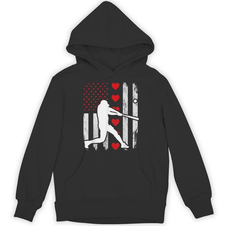 Baseball Silhouette Heart USA Flag Hearts American Boys Kids Unisex Hoodie Baseball Silhouette Heart USA Flag Hearts American Boys Kids Unisex Hoodie