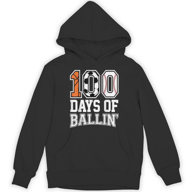 Baseball Soccer Basketball 100 Days Of School Unisex Hoodie