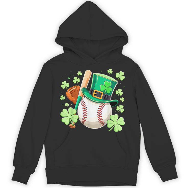 Baseball St Patricks Day Lucky Baseball Player Shamrock Unisex Hoodie