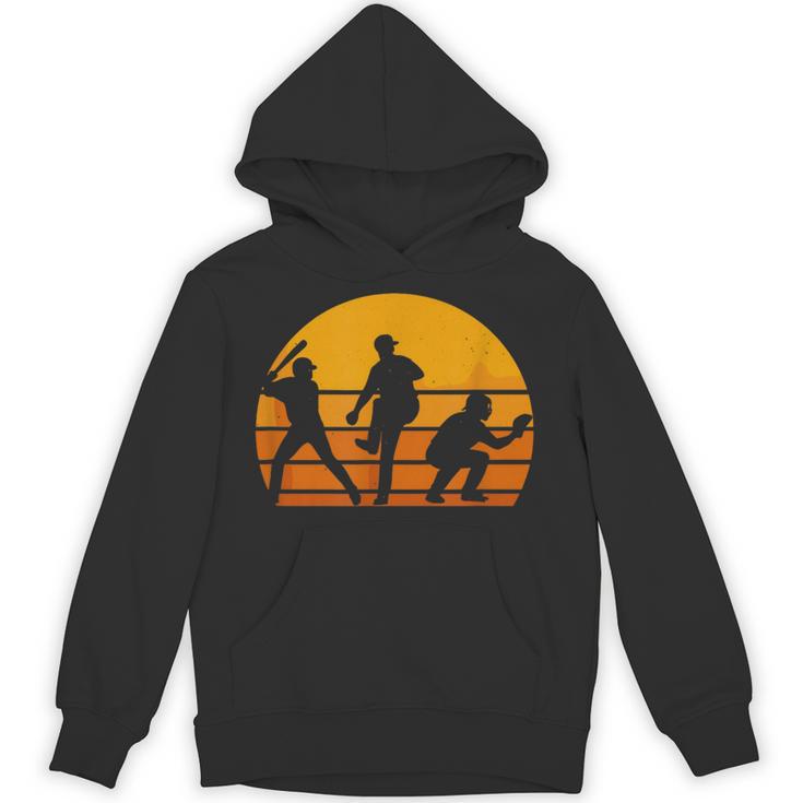 Baseball Tee Sunset Silhouette Players Men Women Kids Unisex Hoodie