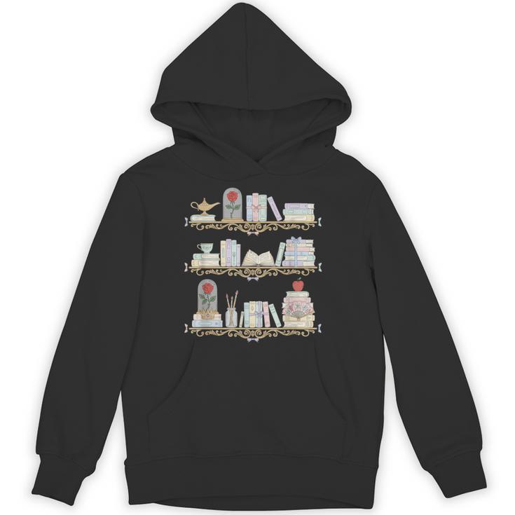 Belle Inspired Book Shelf Art Rose Book Lover For Women Unisex Hoodie