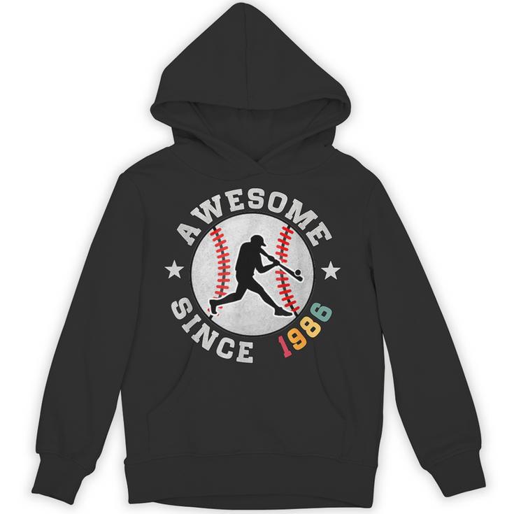 Birthday Baseball Lover 40 Years Old Awesome Since 1986 Unisex Hoodie